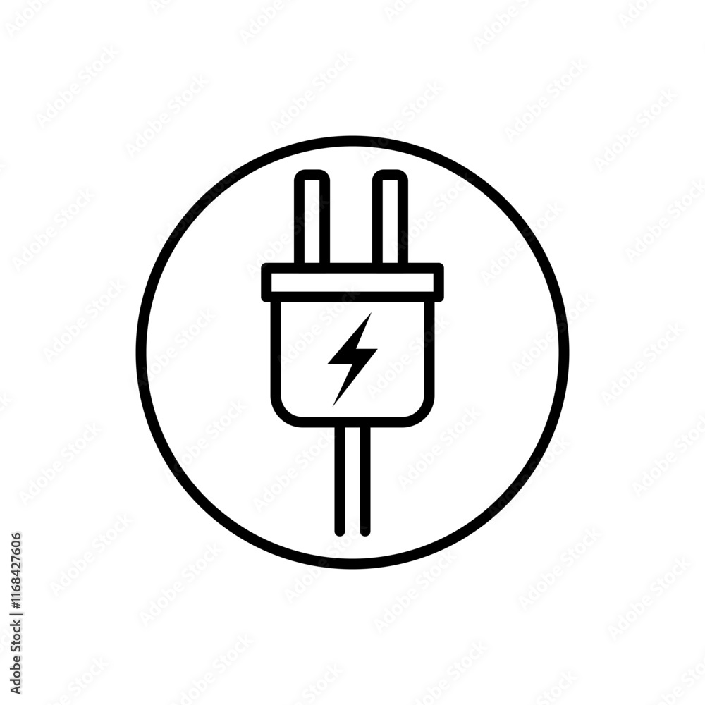 Electric plug icon isolated on white background. Electric plug icon isolated on white background.