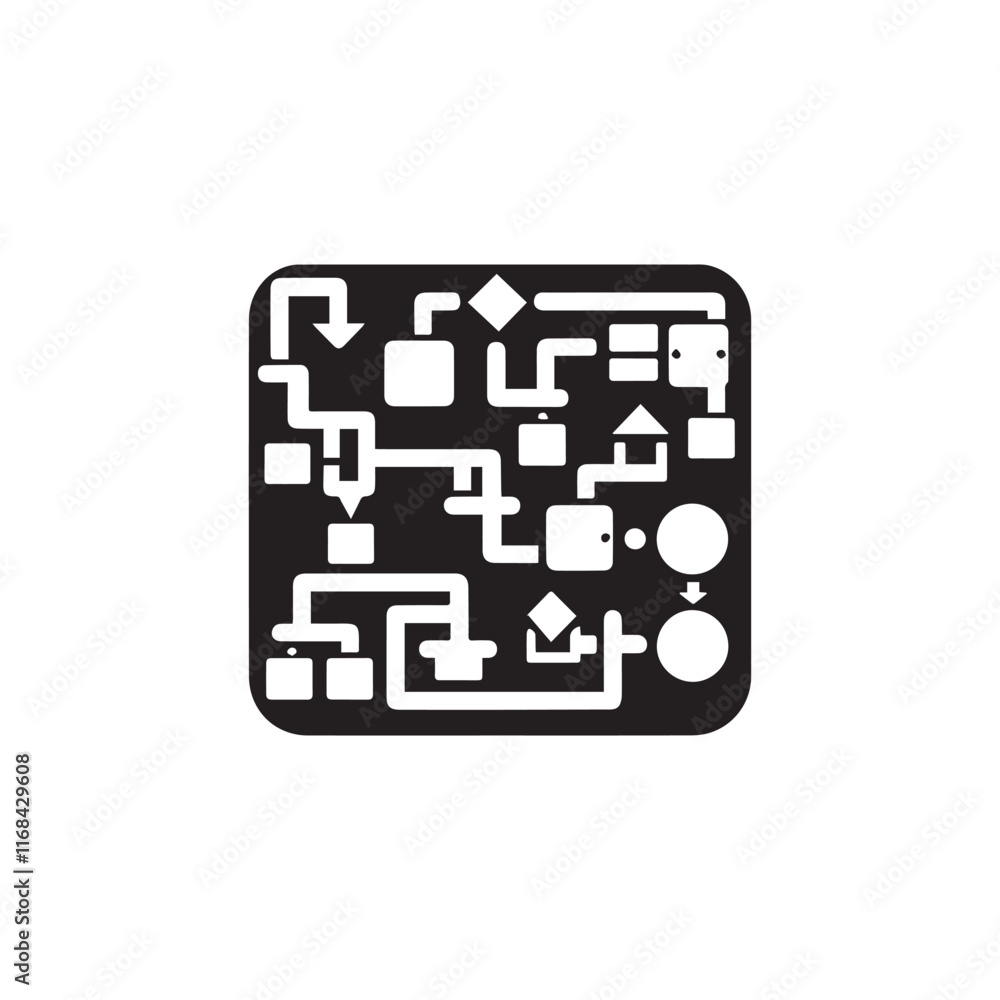 Flowchart icon vector symbol design art illustration Flowchart icon vector symbol design art illustration