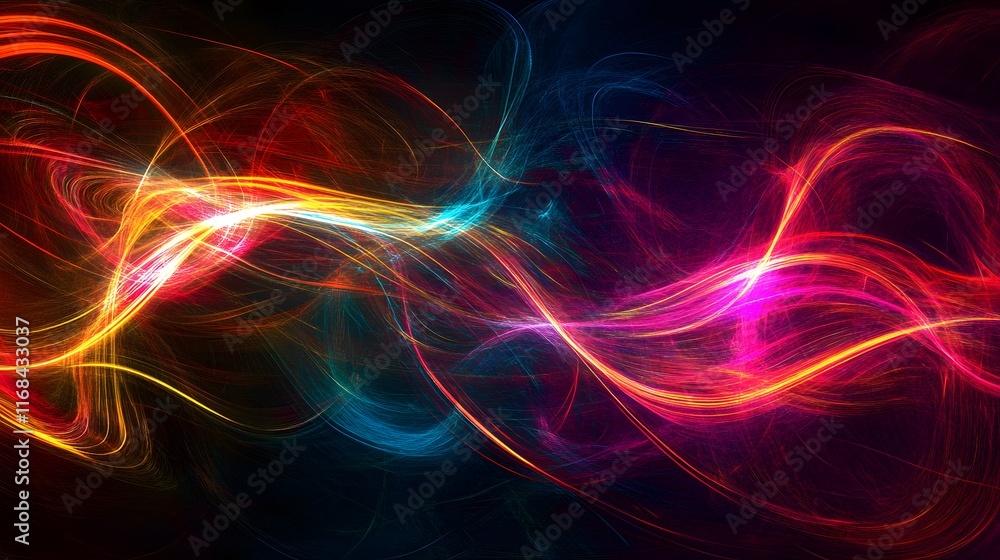 Abstract Colorful Light Waves Flowing Dynamically Abstract Colorful Light Waves Flowing Dynamically