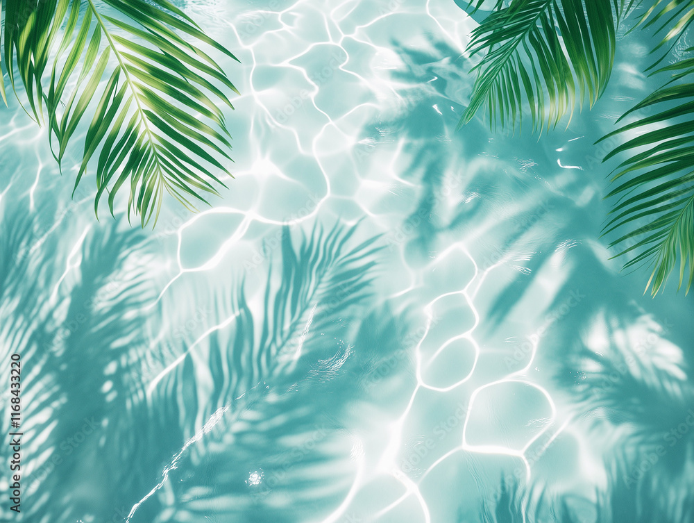 A top-down view of a crystal-clear swimming pool with rippling water reflecting sunlight, creating soft waves and patterns A top-down view of a crystal-clear swimming pool with rippling water reflecting sunlight, creating soft waves and patterns