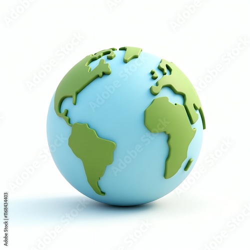 Stylized 3D Earth Globe: A Simple Representation of Our Planet photo