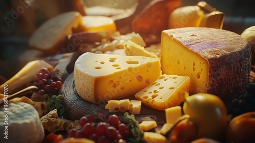 Assorted Cheese Selection with Different Types and Textures

 photo