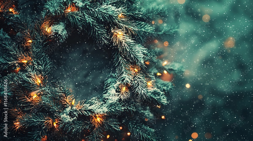 Snowy Winter Tree with Lights Snowy Winter Tree with Lights