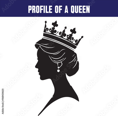 Queen silhouette illustration with simple style
