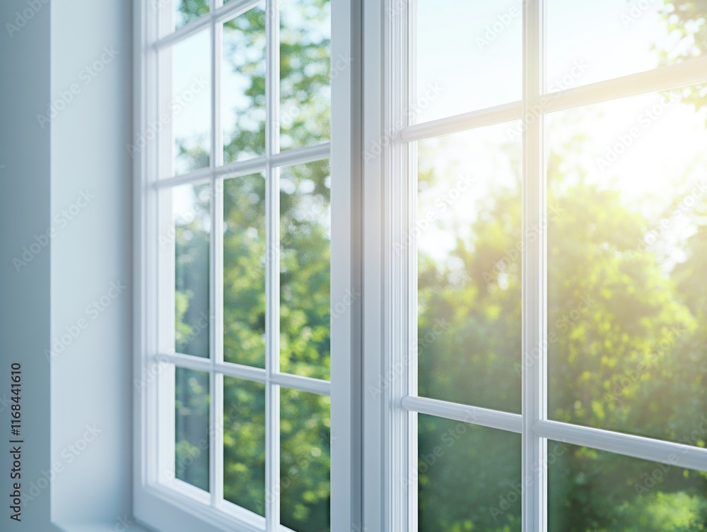 Pure Serenity: A Sunlit Window with a View of Nature Pure Serenity: A Sunlit Window with a View of Nature