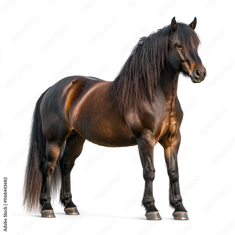 Obraz premium Brown Horse on White Background