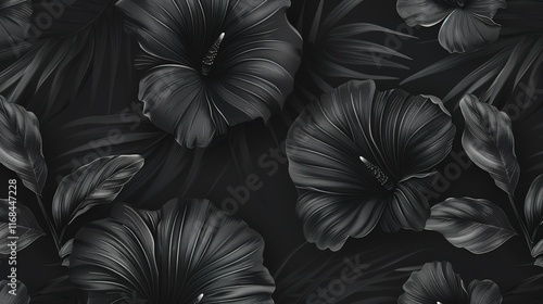 charcoal black seamless pattern wallpaper
