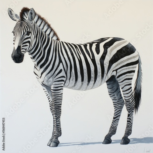 Zebra on White Background photo