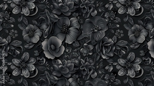 charcoal black seamless pattern wallpaper