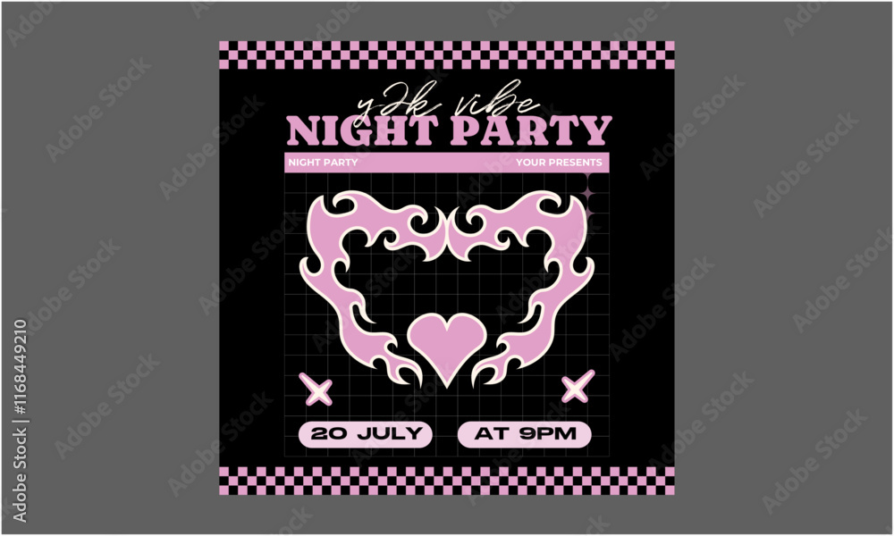 Fototapeta premium Night Party Socials Media