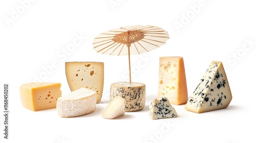 Assortment of Fresh Cheese with Rosemary Sprigs and Peppercorns

 photo