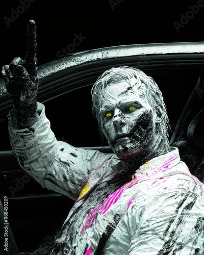 Zombie taxi driver photo