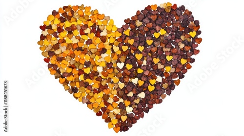 Colorful Heart Shape Created From Vibrant Heart-Shaped Stones in Warm Tones
