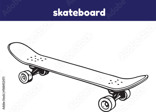 Skateboard Vector Illustration Art for Printable Graphics Design
