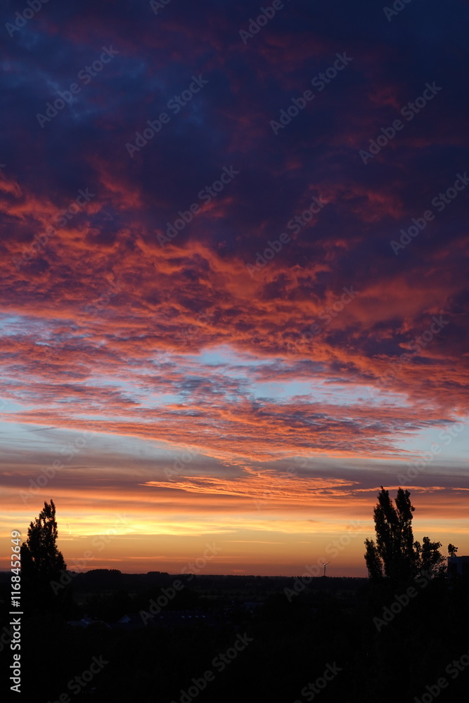 Orange sunset and clouds Orange sunset and clouds