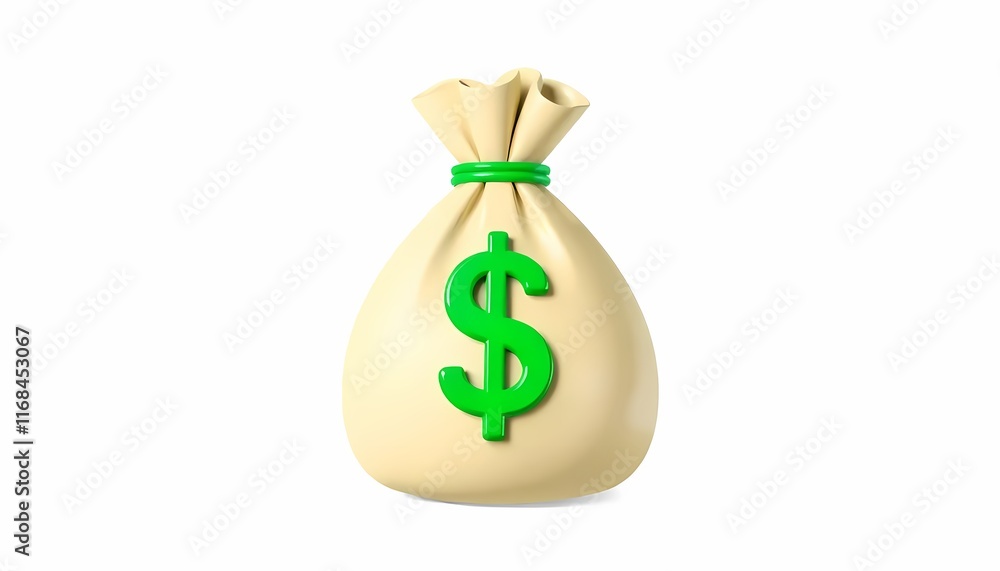 3D Money Bag Icon 3D Money Bag Icon