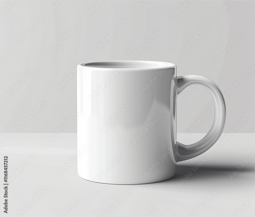 Fototapeta premium Plain white coffee mug on table. (2)