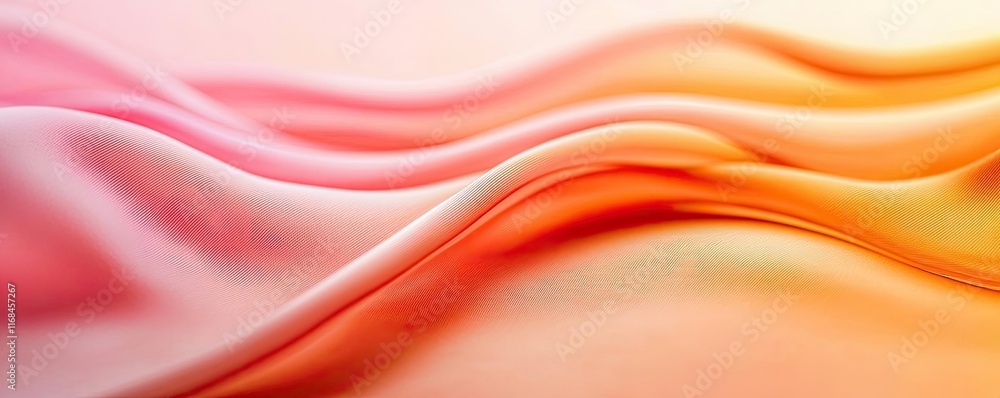 Obraz premium Velvet abstract background concept. Colorful silk fabric flowing beautifully in shades of pink and orange.