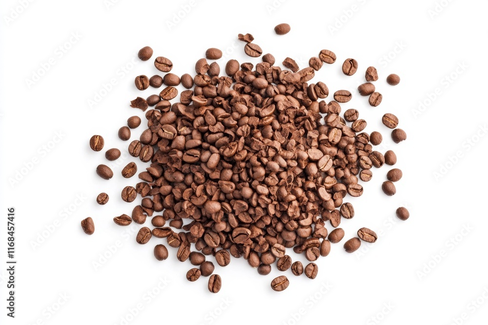 Roasted coffee beans scattered on white background. (1) Roasted coffee beans scattered on white background. (1)