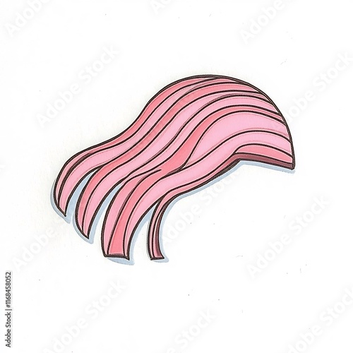 Wallpaper Mural Charming Pink Hair Illustration: Softly Rendered, Minimalist Style. AI Generated Torontodigital.ca