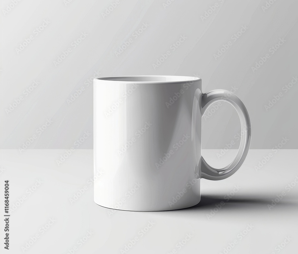 Fototapeta premium Plain white coffee mug on white background. (28)