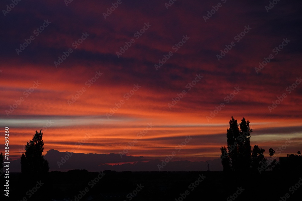 Orange sunset and clouds Orange sunset and clouds
