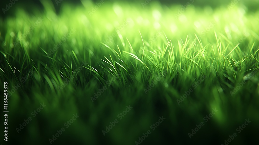 Fototapeta premium Lush Green Grass Blades in Sunlight