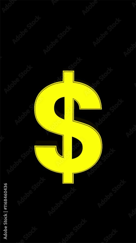 3D gold dollar sign HD animation on mobile screen with black background
3D golden dollar icon vertical size animation for social media or social media story with black background 3D gold dollar sign HD animation on mobile screen with black background
3D golden dollar icon vertical size animation for social media or social media story with black background
