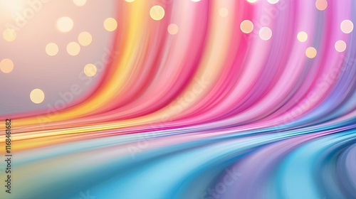 Rainbow abstract background concept. Vibrant abstract background with flowing waves and colorful bokeh lights.