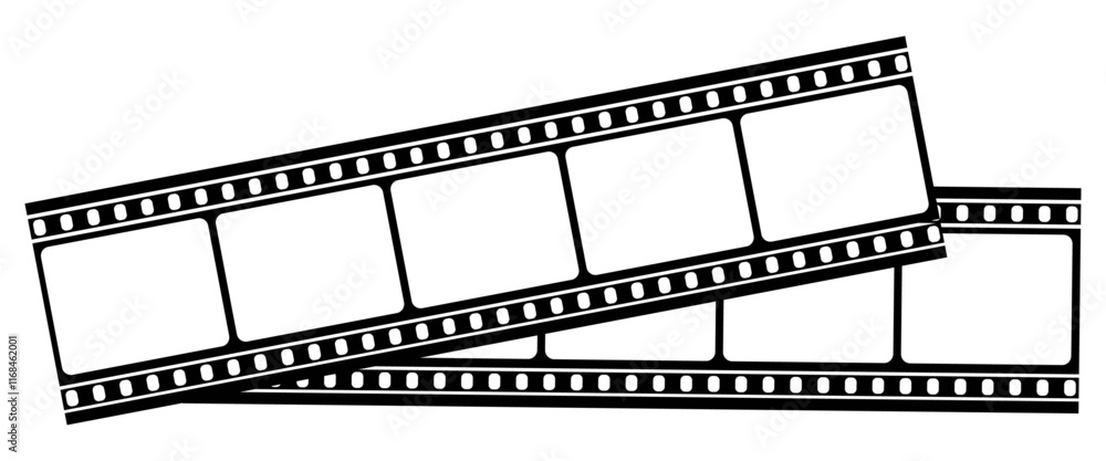 Fototapeta premium movie film long strip, vintage filmstrip roll frame vector