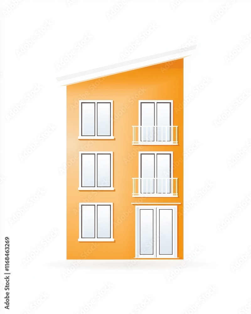 Modern Orange House Design with Minimalist Approach and Windows Modern Orange House Design with Minimalist Approach and Windows
