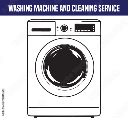 Washing machine icon for washing clothes
