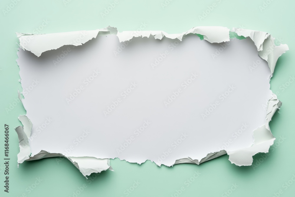 Torn white paper on mint background. (1) Torn white paper on mint background. (1)
