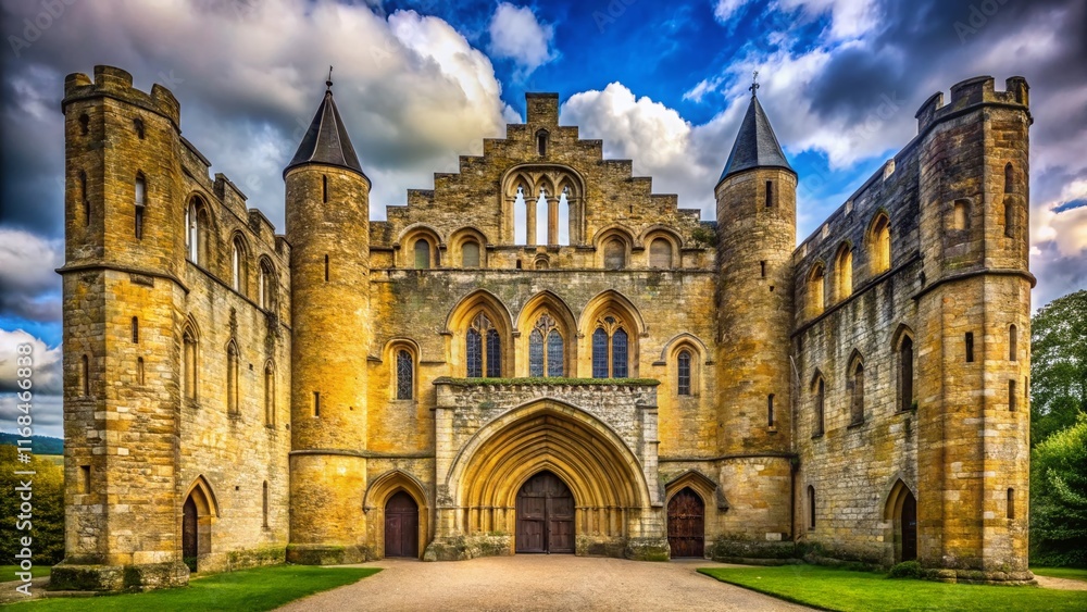 Obraz premium Candid Shot: Battle Abbey Entrance, Battle, England - Historic Building