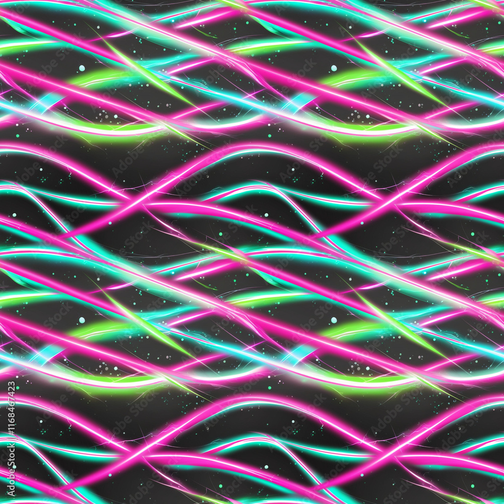 Neon Abstract Lines Seamless Pattern Background Neon Abstract Lines Seamless Pattern Background