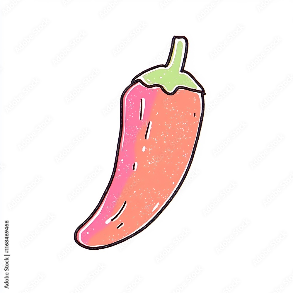 Vibrant Hand-Drawn Illustration: A Playful Chili Pepper Design. AI Generated Vibrant Hand-Drawn Illustration: A Playful Chili Pepper Design. AI Generated