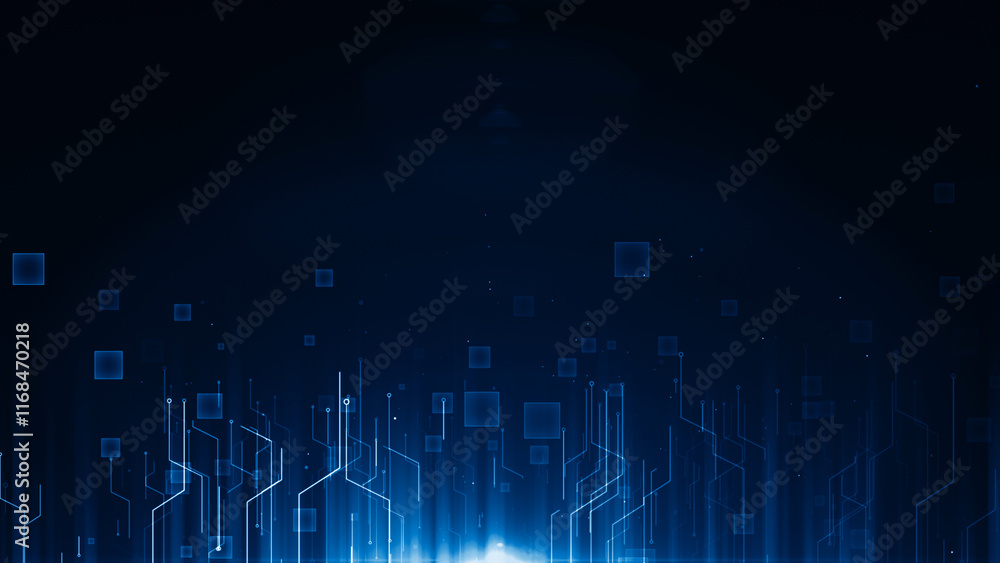 Obraz premium Technology tunnel digital business corporate abstract particles hex presentation broadcast background