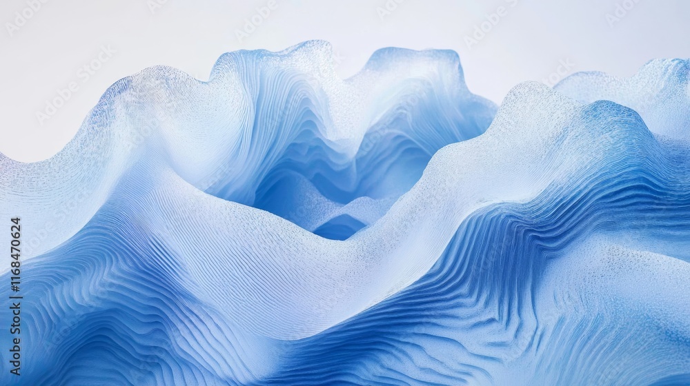 Obraz premium Abstract frozen water texture, layered ice sheets with geometric cracks, arctic blue color gradients, translucent winter patterns, natural crystalline formations, high detail nature photography,