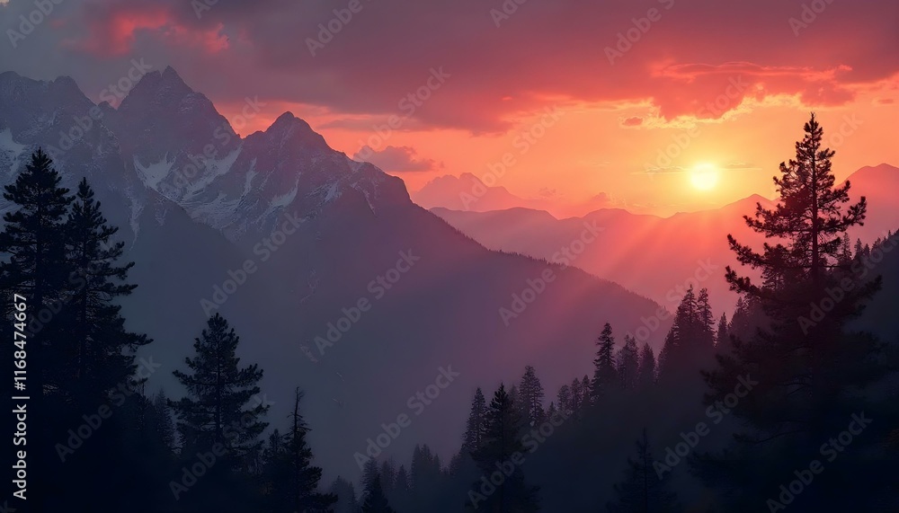 Obraz premium sunrise in the mountains