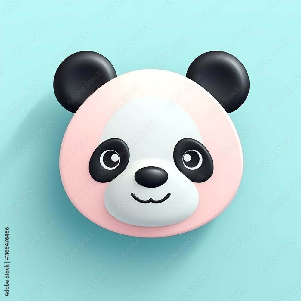 Fototapeta premium Cute pastel little panda icon