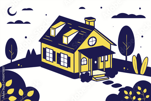 Home illustration vector on white background

