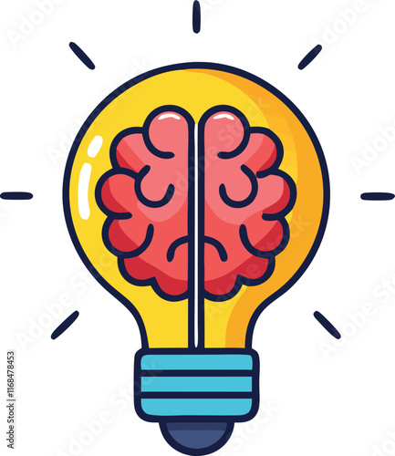 Light bulb - idea, creative icon with human brain