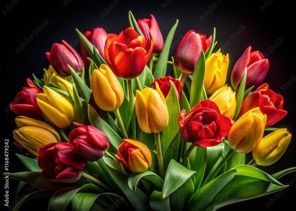 Classic Red & Yellow Tulips and Roses Bouquet - High-Resolution Stock Photo for Cards & Wallpaper Classic Red & Yellow Tulips and Roses Bouquet - High-Resolution Stock Photo for Cards & Wallpaper