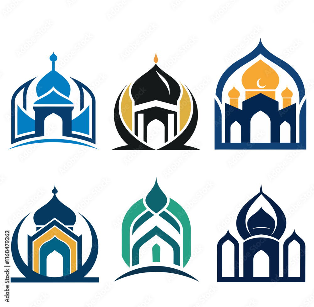 set of Mosque Logo Vector set of Mosque Logo Vector