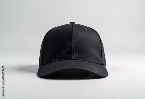 Black baseball cap on a clean light background photo