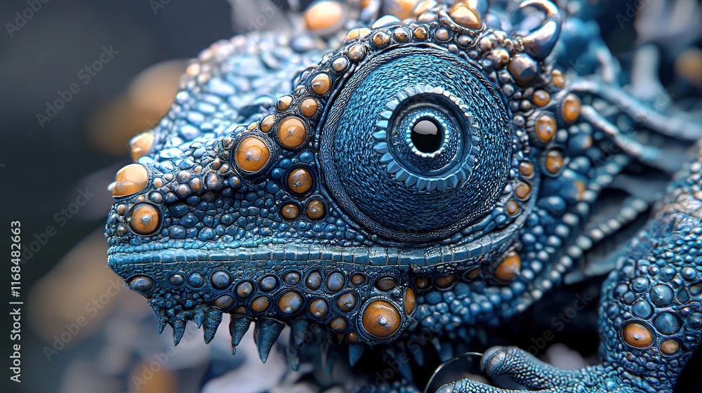 Sapphire Reptile: Close-Up Detail Sapphire Reptile: Close-Up Detail