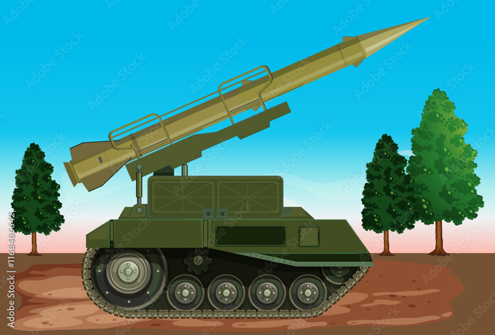 Army Rocket Concept Illustration Stylish and Beautiful
