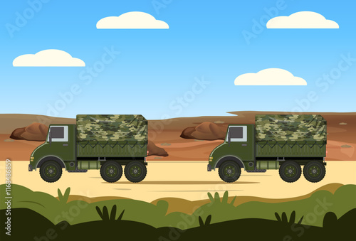 Military Truck Concept Illustration Stylish and Beautiful photo