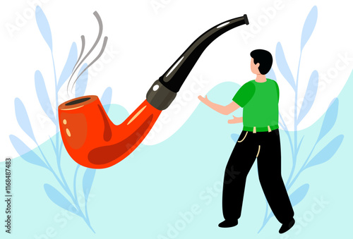 Smoking Pipe Concept Illustration Stylish and Beautiful