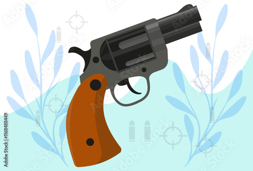 Revolver Concept Illustration Stylish and Beautiful